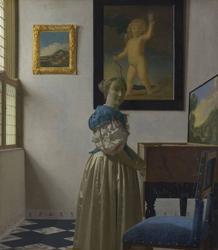 A Lady Standing at a Virginal, 1670 by Johannes Vermeer