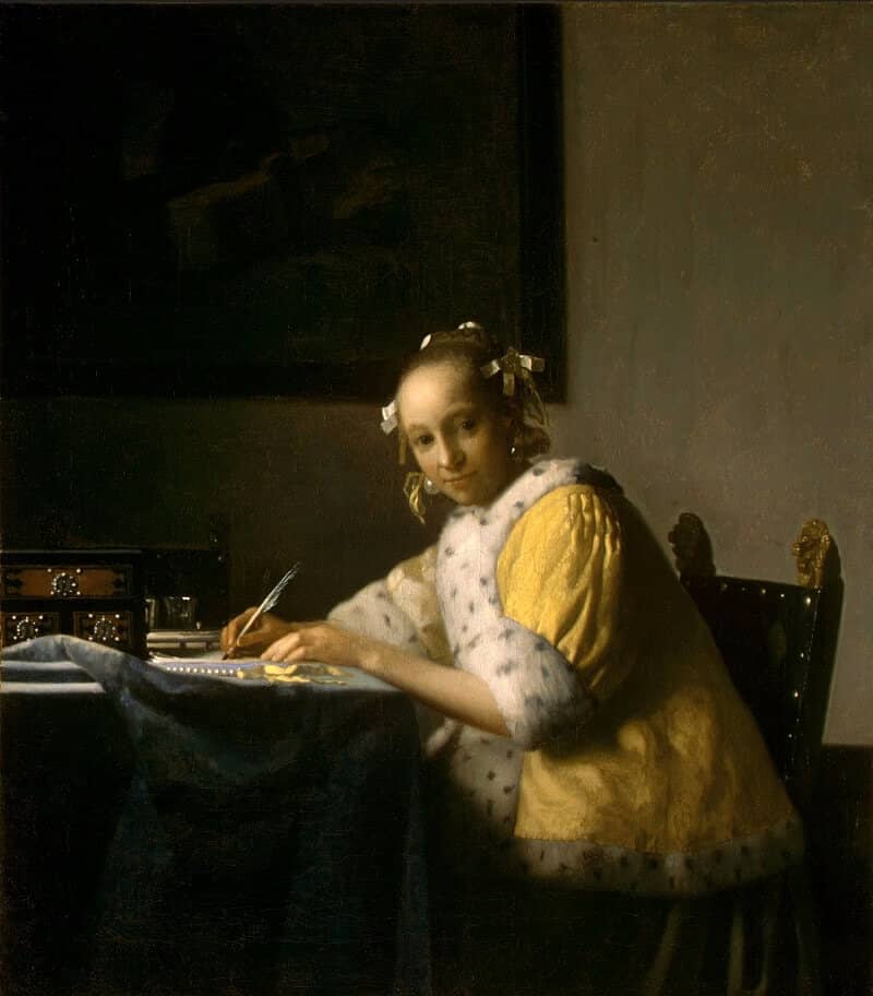 A Lady Writing a Letter, 1665 by Johannes Vermeer