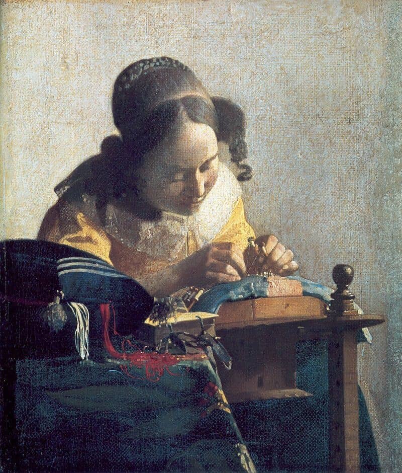 The Lacemaker, 1669 by Johannes Vermeer