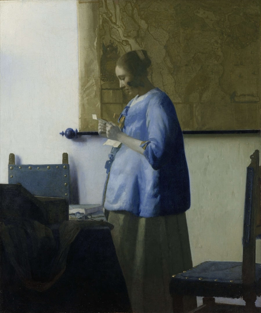 Woman in Blue Reading a Letter, 1663 by Johannes Vermeer