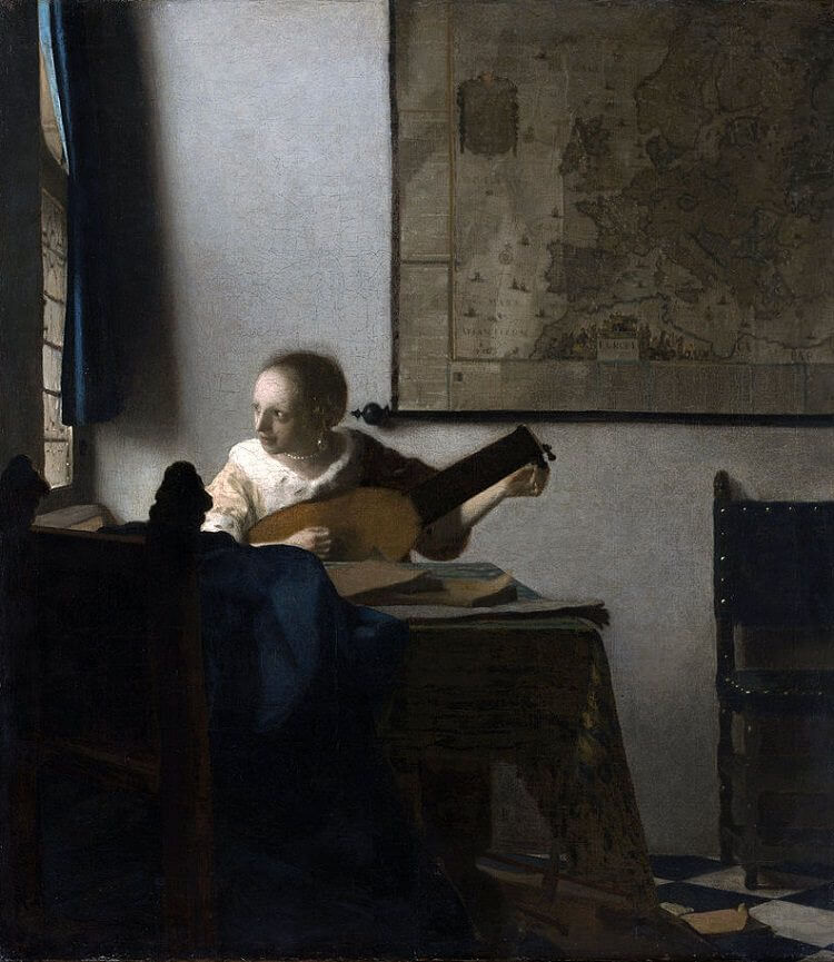 Woman with a Lute, 1662 by Johannes Vermeer