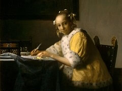 A Lady Writing a Letter by Johannes Vermeer