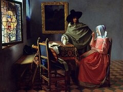 The Glass of Wine by Johannes Vermeer